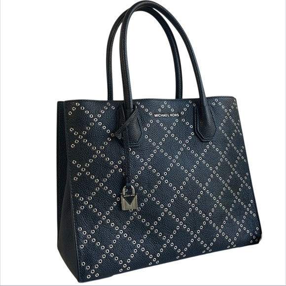 Michael Kors Handbags - Michael Kors Black Tote with Silver Studs EUC